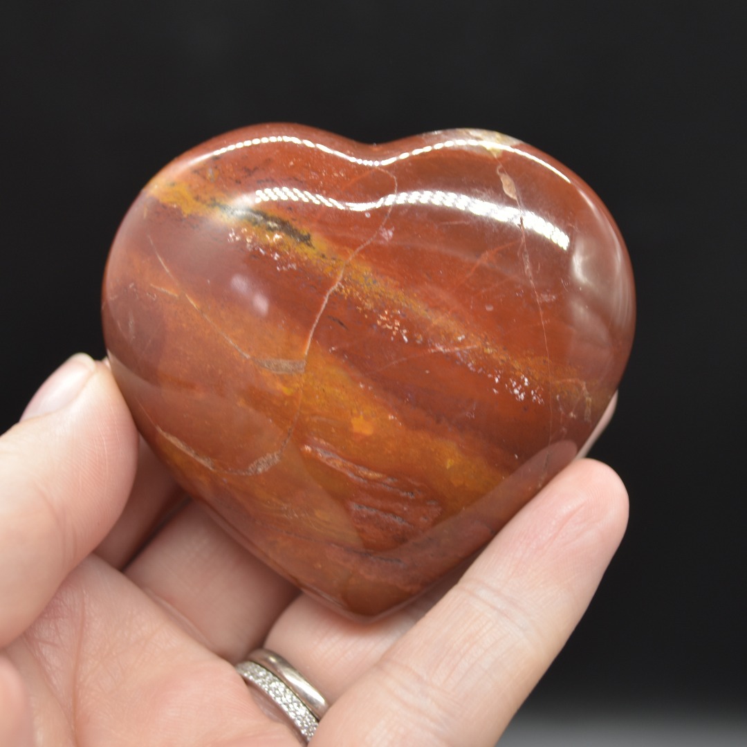Red Jasper Crystal Puffy Heart - 1 Count - 5cm - 6cm - Image 5