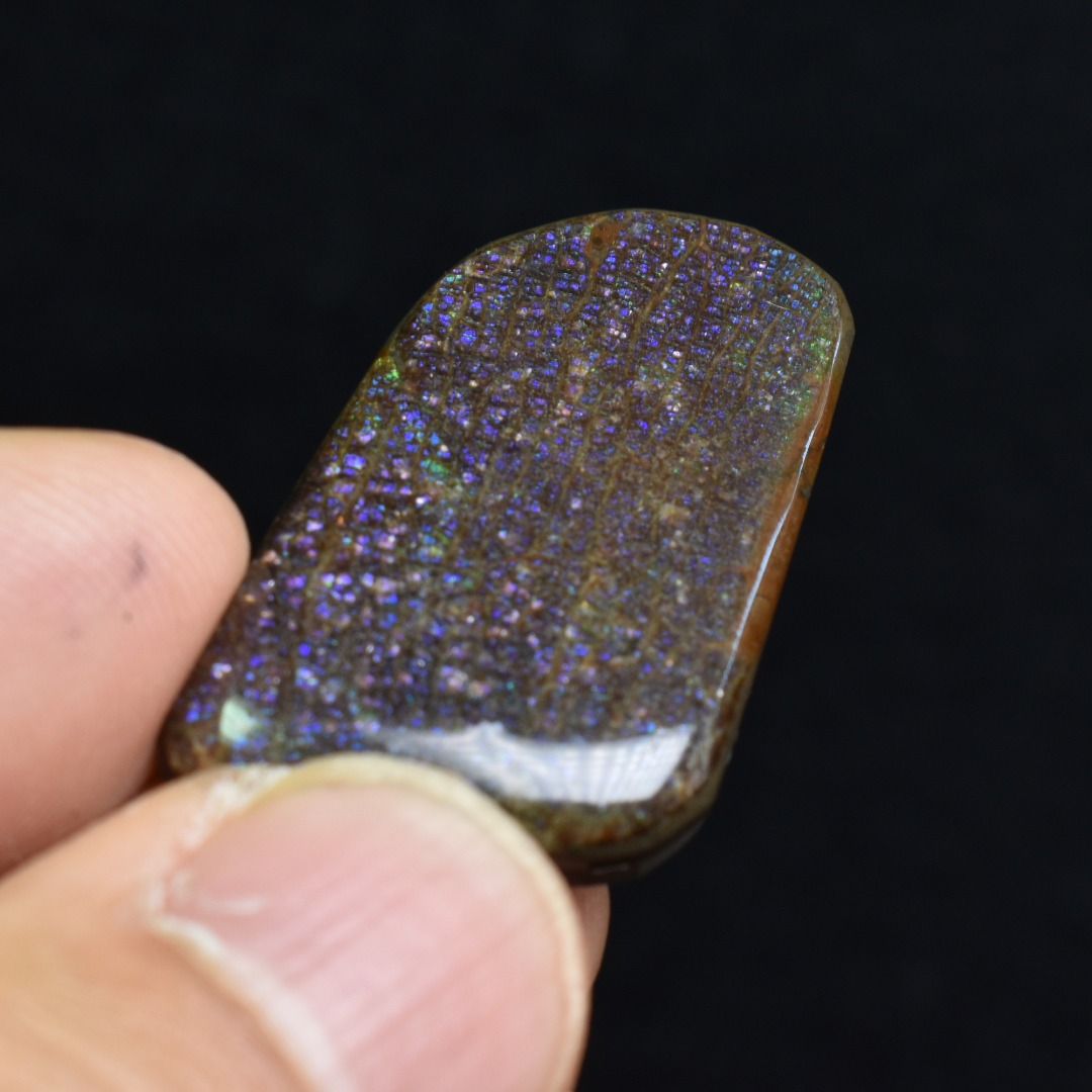 Canadian Natural Ammolite, Ammonite Freeform Polished Cabochon Specimen - 3.2cm x 1.9cm - 5.2 grams - Image 4