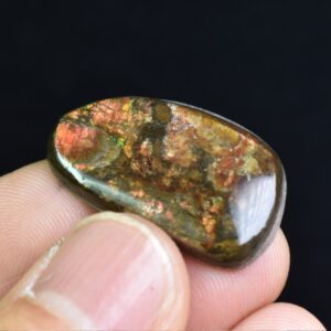Canadian Natural Ammolite, Ammonite Freeform Polished Cabochon Specimen - 2.8cm x 1.8cm - 3.1 grams