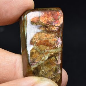 Canadian Natural Ammolite, Ammonite Freeform Polished Cabochon Specimen - 3.5cm x 1.9cm - 8.4 grams