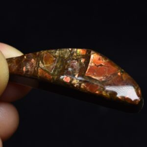 Canadian Natural Ammolite, Ammonite Freeform Polished Cabochon Specimen - 4.1cm x 1.2cm - 6.7 grams