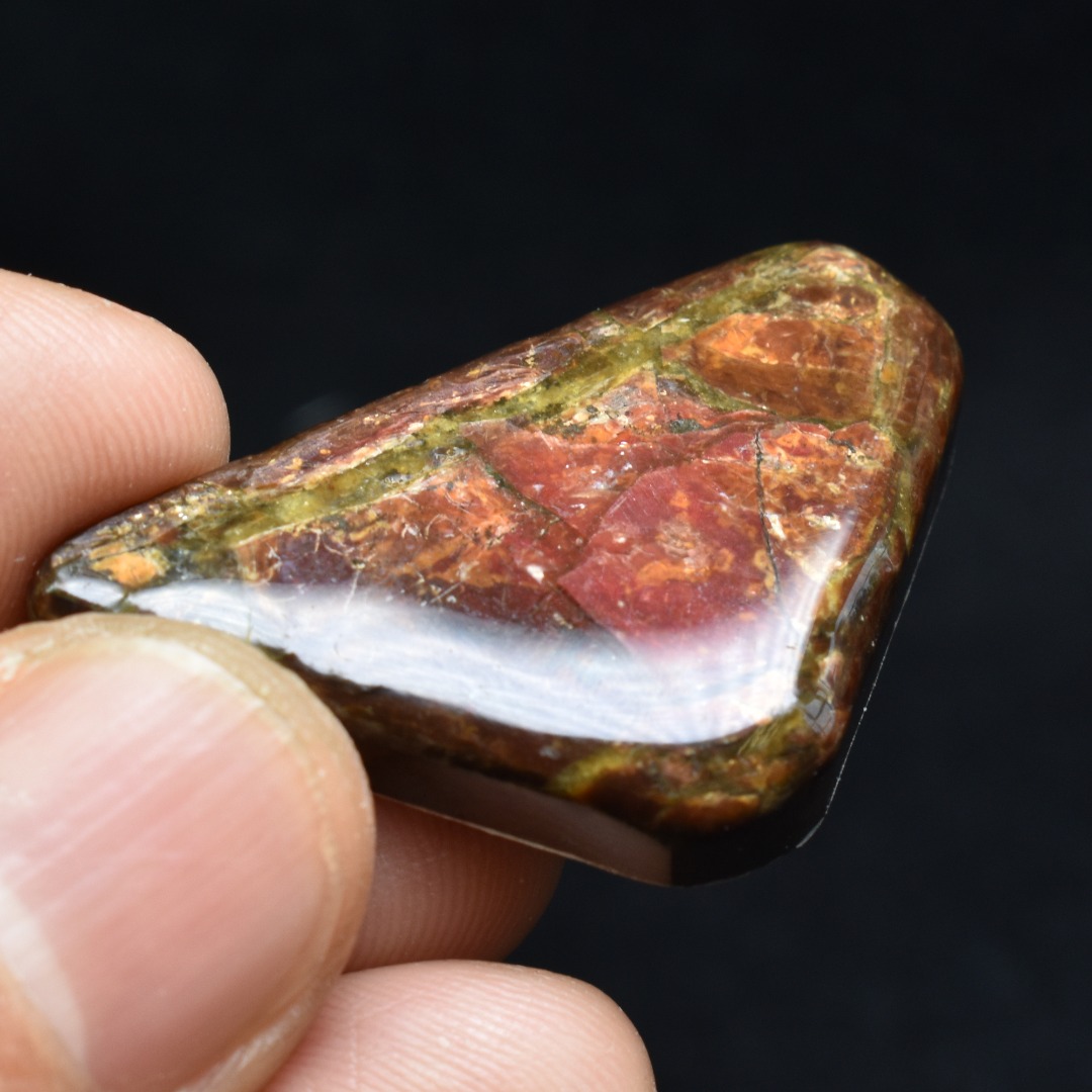 Canadian Natural Ammolite, Ammonite Freeform Polished Cabochon Specimen - 3.9cm x 2.3cm - 9.8 grams