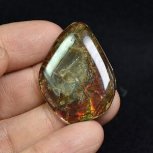 Canadian Natural Ammolite, Ammonite Freeform Polished Cabochon Specimen - 3.5cm x 2.6cm - 3.1 grams