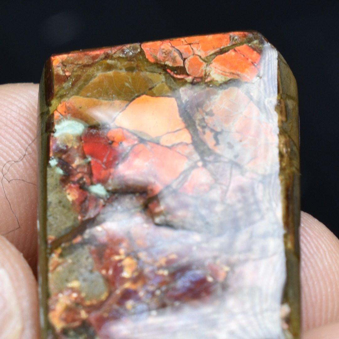 Canadian Natural Ammolite, Ammonite Freeform Polished Cabochon Specimen - 2.8cm x 1.8cm - 6.1 grams - Image 5