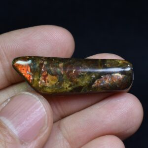 Canadian Natural Ammolite, Ammonite Freeform Polished Cabochon Specimen - 3.7cm x 1.7cm - 5.2 grams