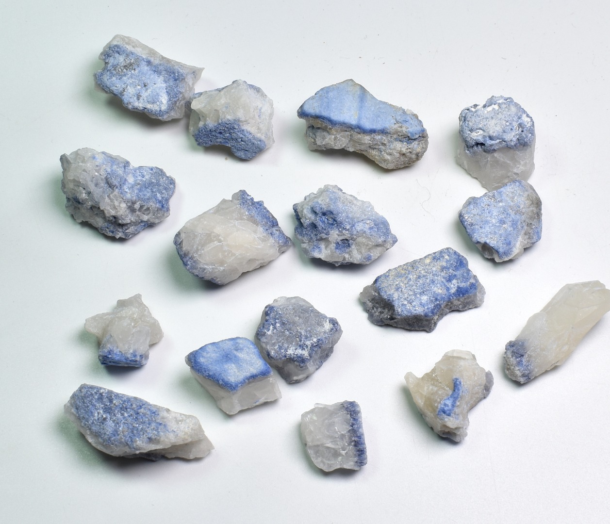 Natural Dumortierite on Quartz Raw Crystal Nuggets from Brazil - 3 Sizes - Image 3