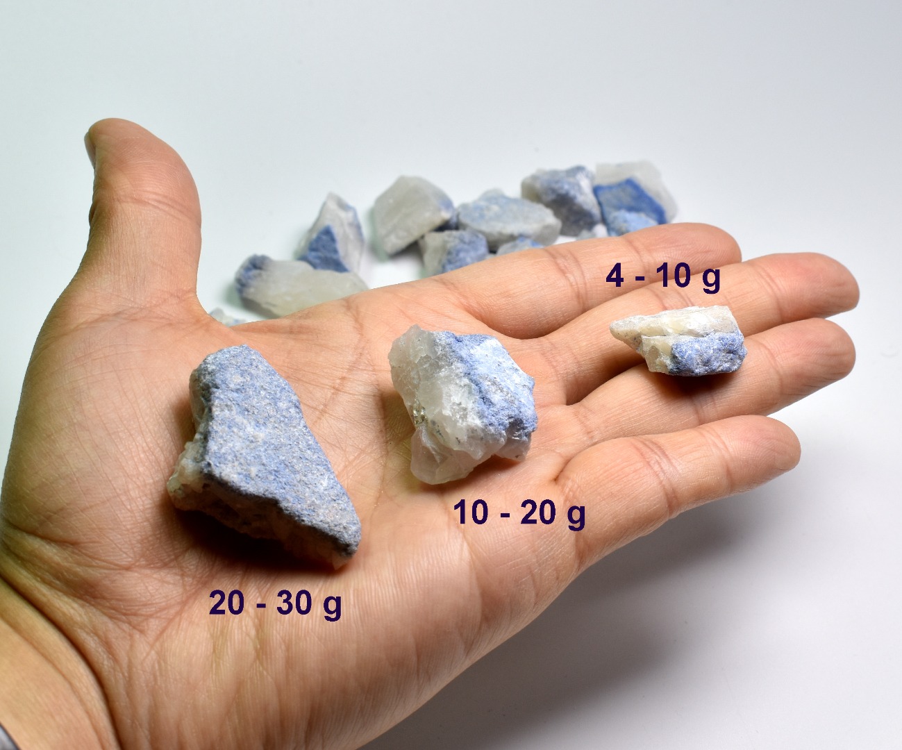 Natural Dumortierite on Quartz Raw Crystal Nuggets from Brazil - 3 Sizes - Image 4