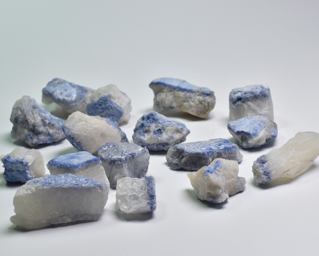 Natural Dumortierite on Quartz Raw Crystal Nuggets from Brazil - 3 Sizes - Image 2