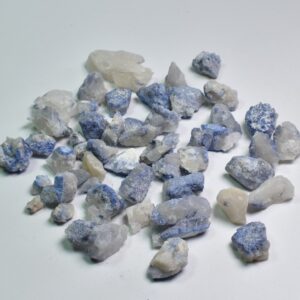 Natural Dumortierite on Quartz Raw Crystal Nuggets from Brazil -  124 grams - 55 stones