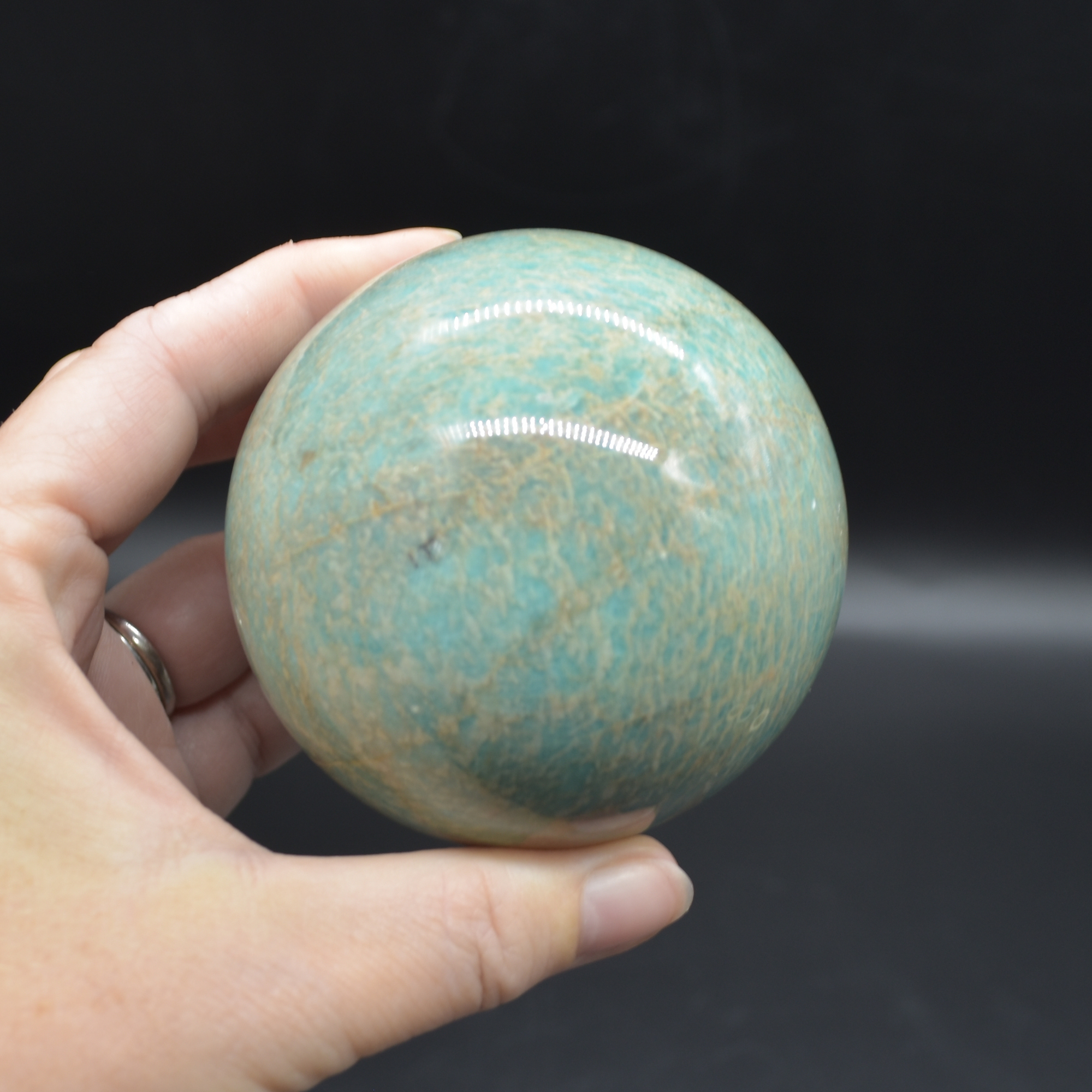 Amazonite Crystal Sphere, Ball - 1 Count - 7cm - 530 grams - Image 2