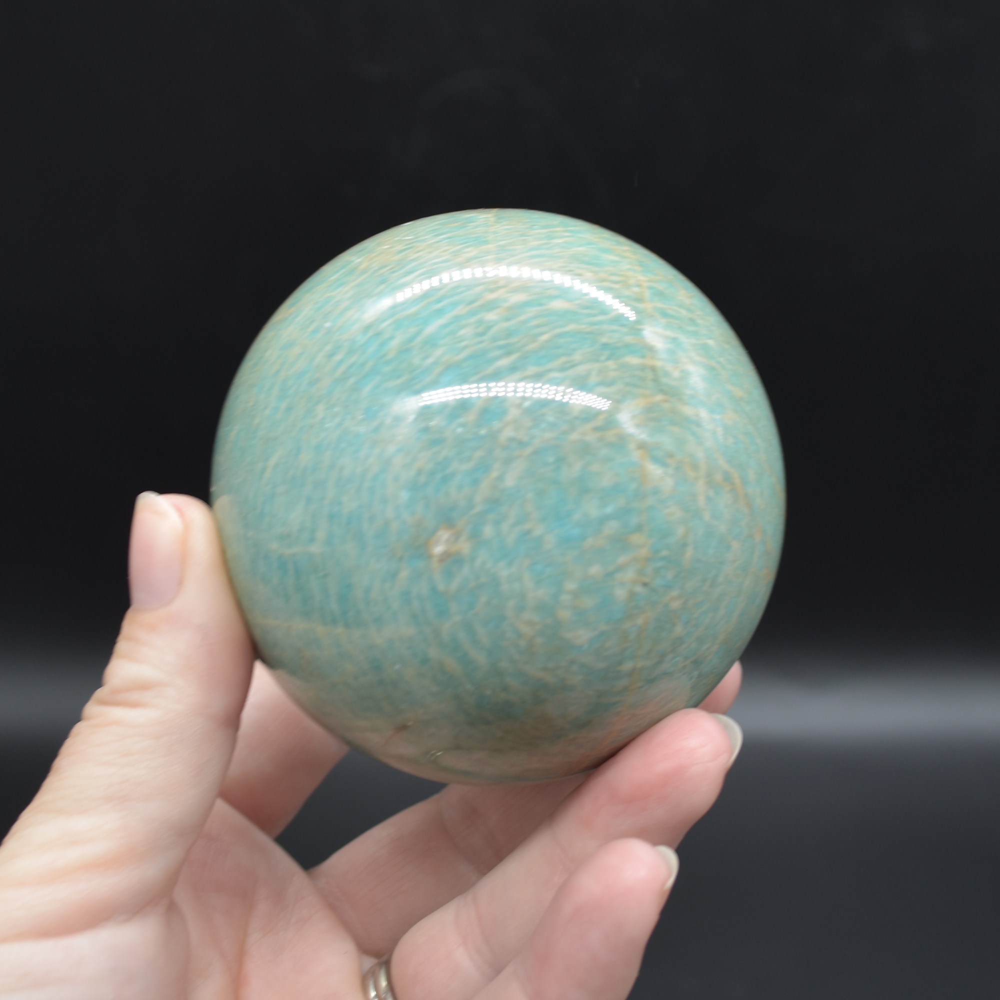 Amazonite Crystal Sphere, Ball - 1 Count - 7cm - 530 grams - Image 3