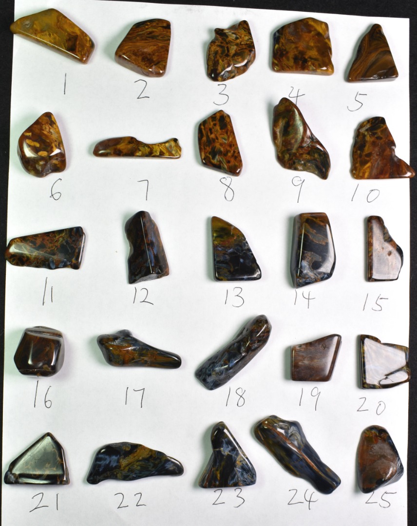 Golden, Blue Pietersite Top Grade Polished Tumble Stone Freeform from Namibia - Top Grade - 25 Options - G1