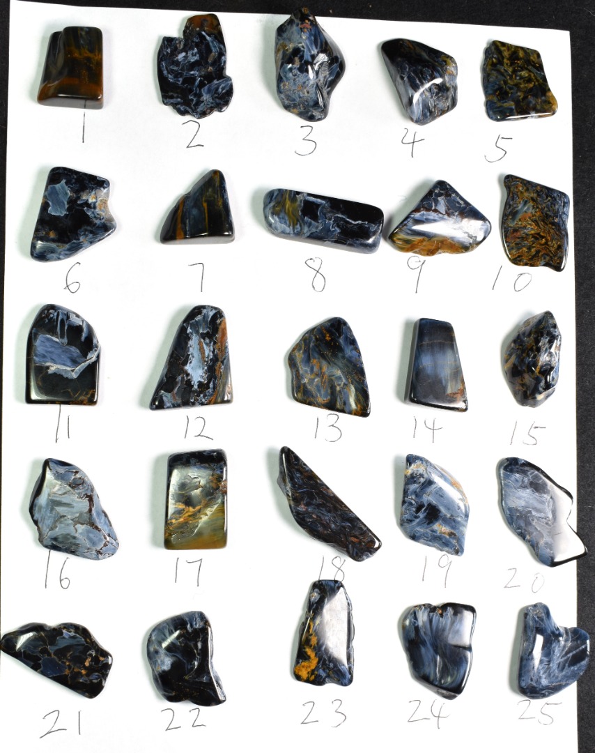 Golden, Blue Pietersite Top Grade Polished Tumble Stone Freeform from Namibia - Top Grade - 25 Options - G2