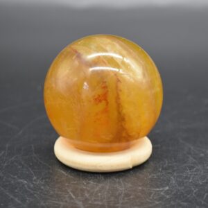 Yellow Fluorite Crystal Sphere, Ball - 1 Count - 4.3cm - 173 grams