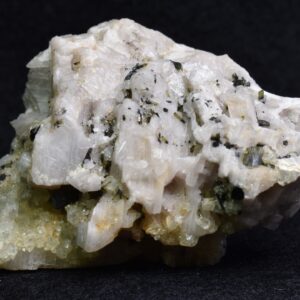 Green Herderite with Schorl Black Tourmaline, Elbaite Green Tourmaline, Albite, Feldspar, Rare, Synergy 12, Crystal Specimen - 69 grams