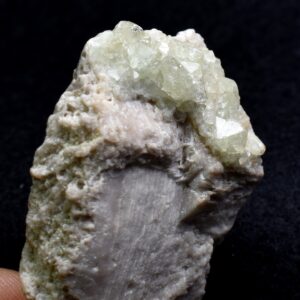 Natural Green Herderite on Feldspar, Rare, Synergy 12, Crystal Specimen - 30 grams