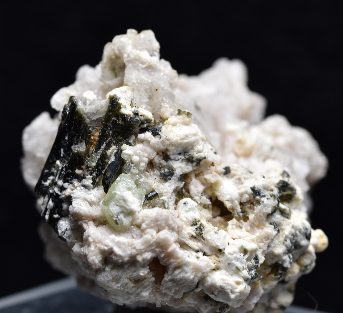 Green Herderite with Elbaite Green Tourmaline, Albite, Feldspar, Rare, Synergy 12, Crystal Specimen - 26 grams