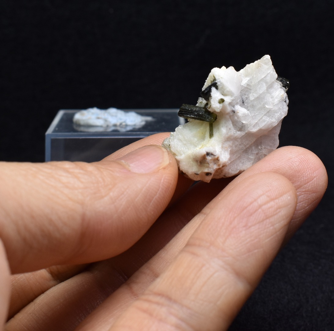 Green Herderite with Elbaite Green Tourmaline, Albite, Quartz, Rare, Synergy 12, Crystal Specimen - 9 grams - Image 7