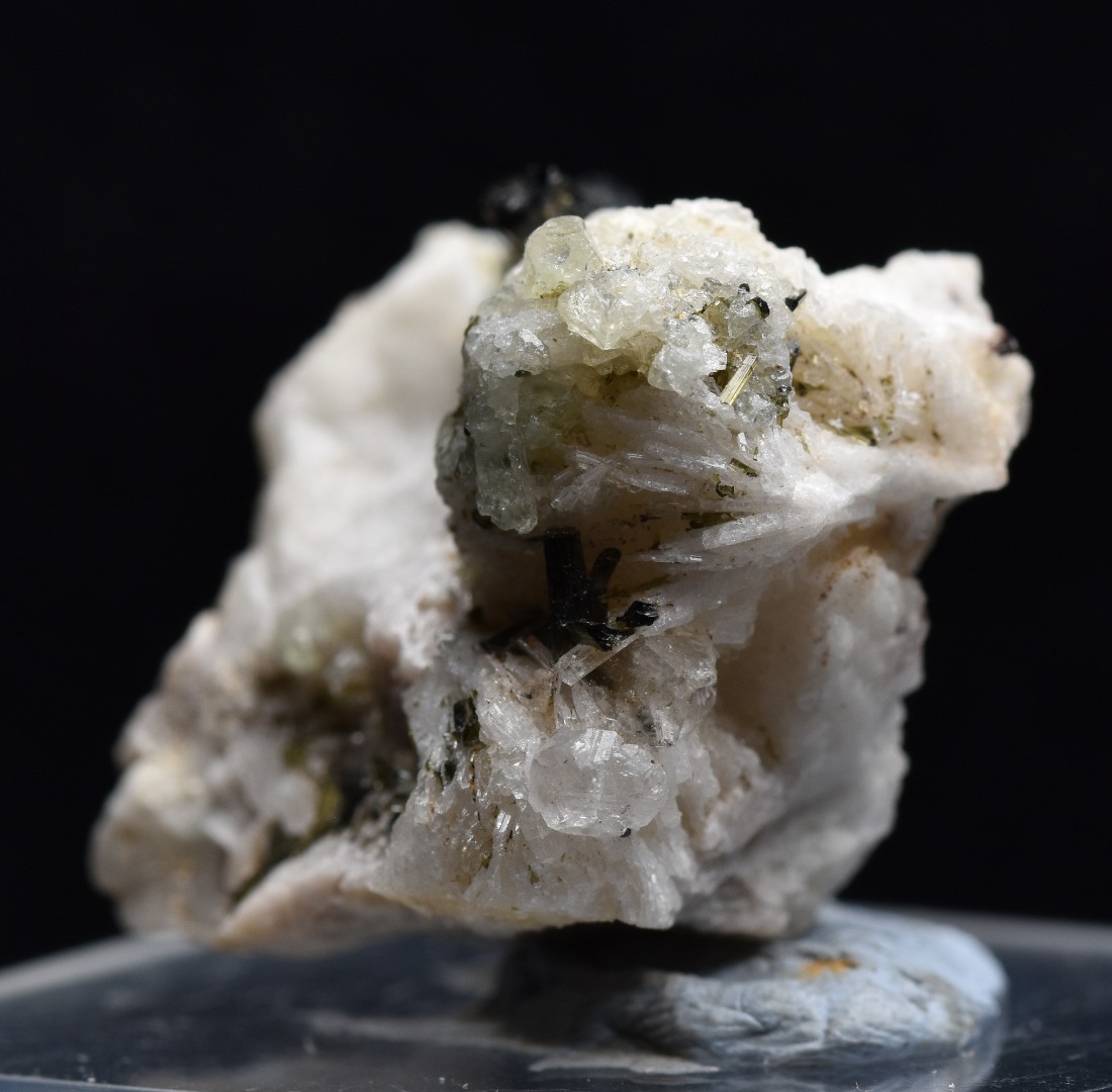 Green Herderite with Elbaite Green Tourmaline, Albite, Quartz, Rare, Synergy 12, Crystal Specimen - 9 grams