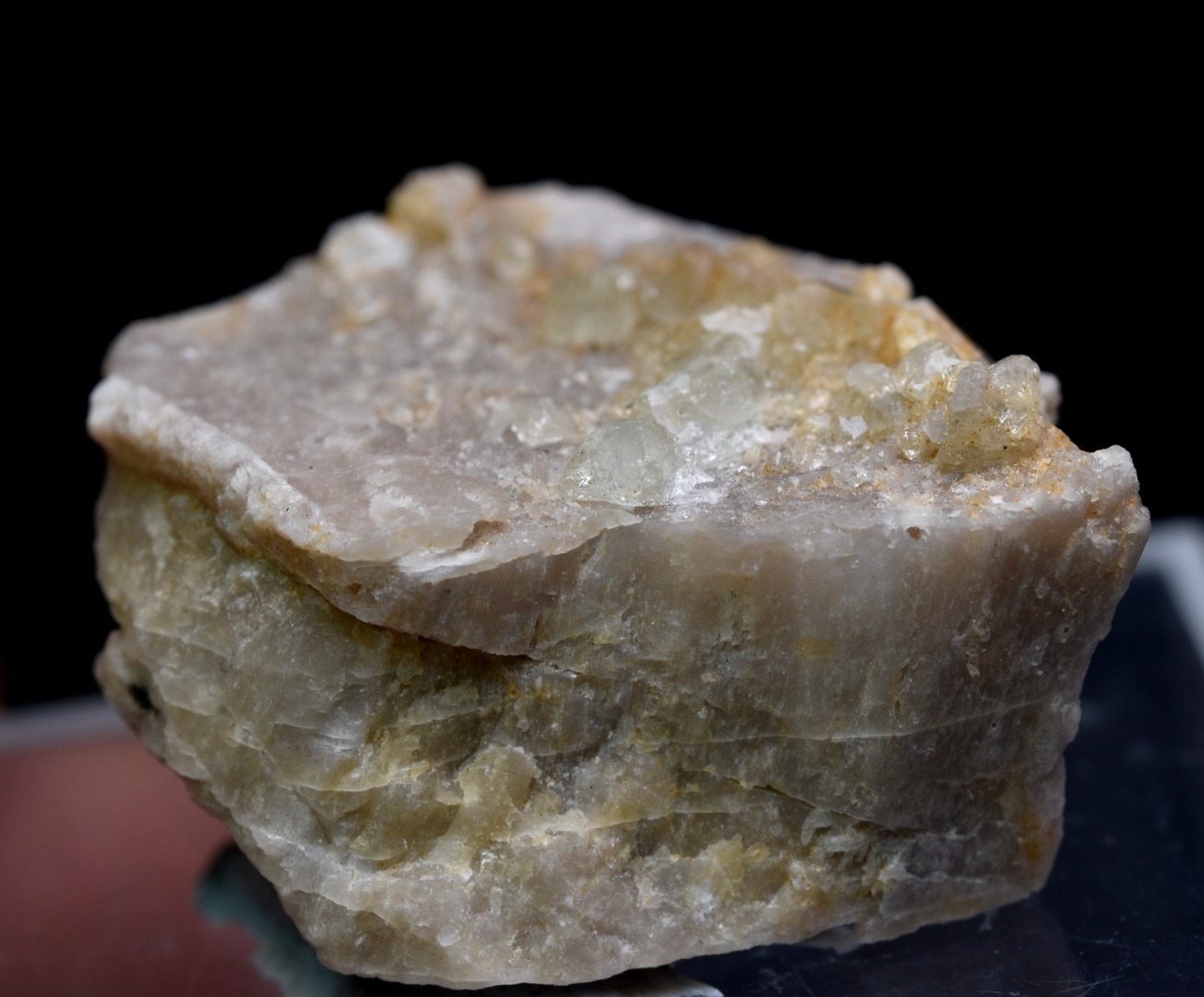 Natural Green Herderite on Feldspar, Rare, Synergy 12, Crystal Specimen - 8 grams - Image 5