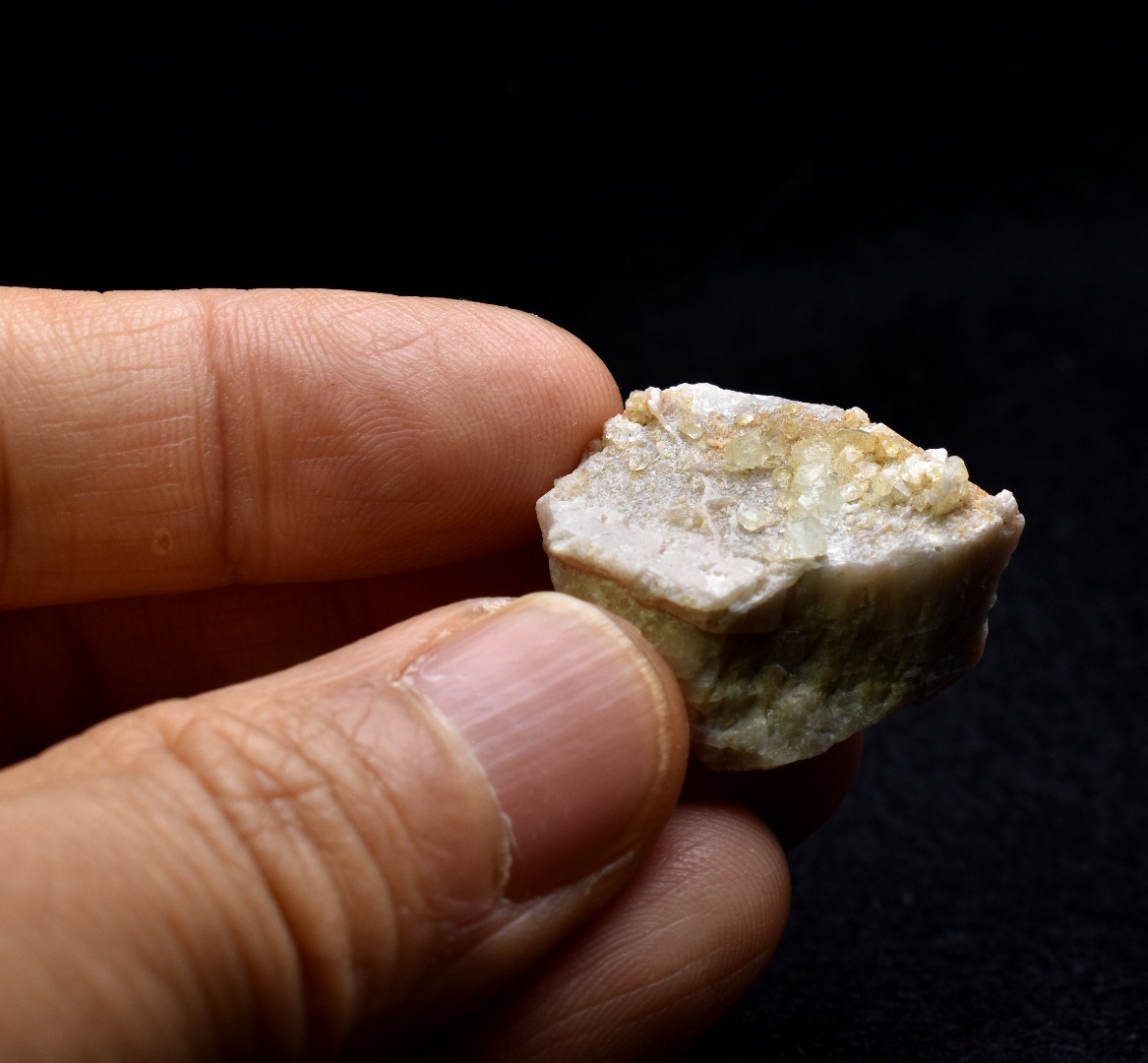 Natural Green Herderite on Feldspar, Rare, Synergy 12, Crystal Specimen - 8 grams - Image 6