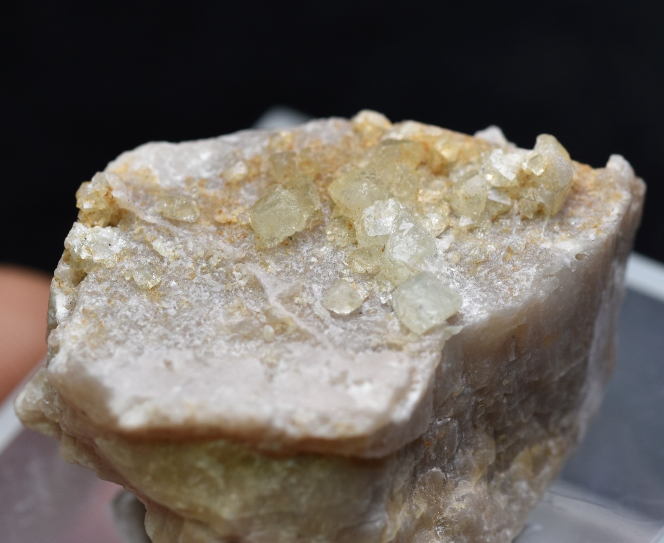 Natural Green Herderite on Feldspar, Rare, Synergy 12, Crystal Specimen - 8 grams - Image 3