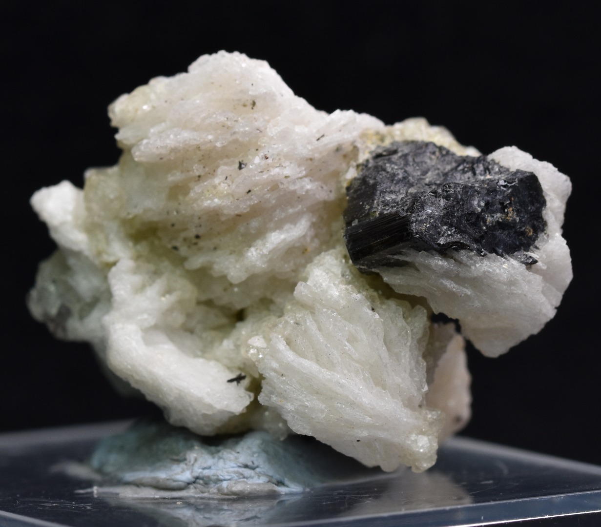 Green Herderite with Schorl Black Tourmaline, Albite, Rare, Synergy 12, Crystal Specimen - 8 grams - Image 4