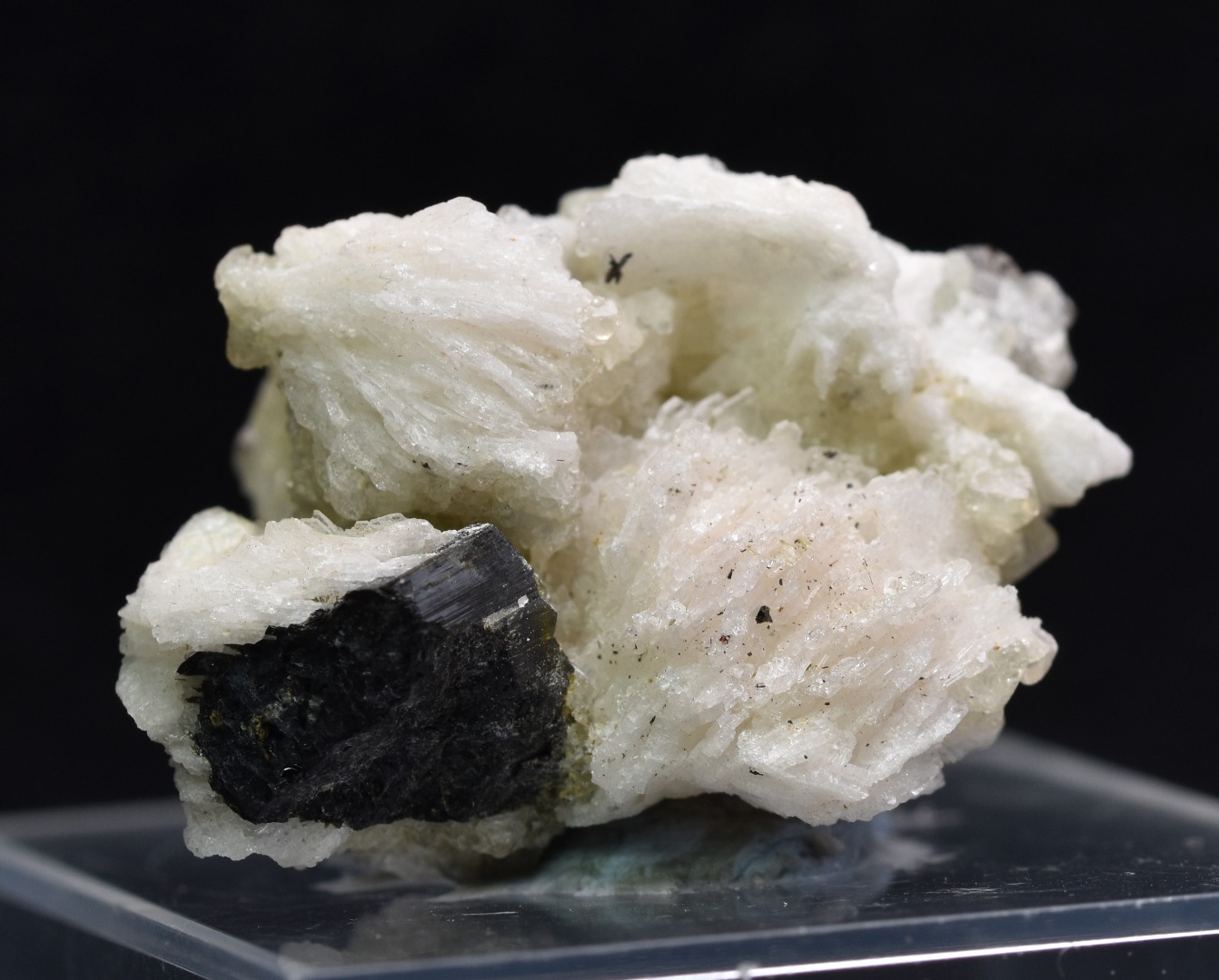 Green Herderite with Schorl Black Tourmaline, Albite, Rare, Synergy 12, Crystal Specimen - 8 grams - Image 2