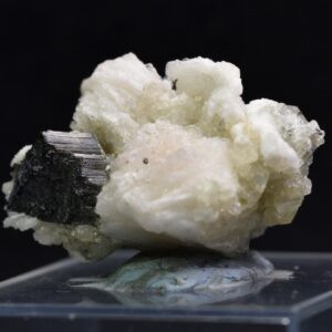 Green Herderite with Schorl Black Tourmaline, Albite, Rare, Synergy 12, Crystal Specimen - 8 grams