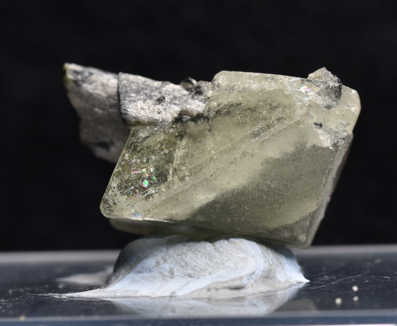 Green Herderite with Schorl Black Tourmaline, Rare, Synergy 12, Crystal Specimen - 3.6 grams - Image 8