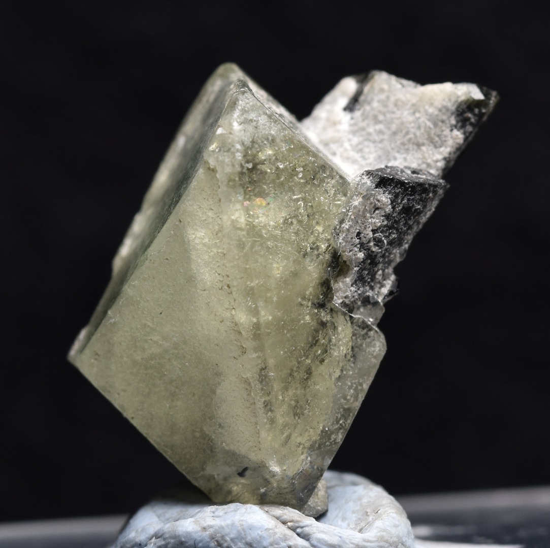 Green Herderite with Schorl Black Tourmaline, Rare, Synergy 12, Crystal Specimen - 3.6 grams - Image 2