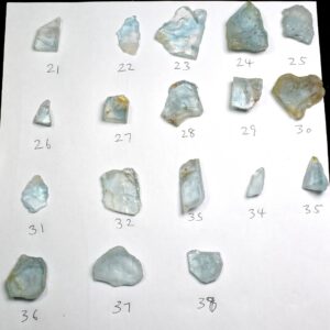Natural Blue Topaz Raw Untreated Crystal Slices - 18 options
