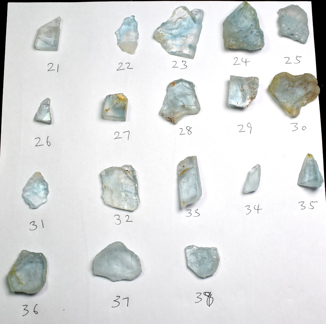 Natural Blue Topaz Raw Untreated Crystal Slices - 18 options