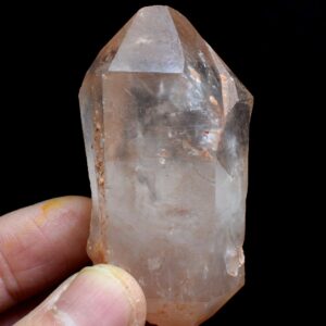 Tangerine Lemurian Quartz Double Terminated Crystal Point, Tower, Wand from Brazil - 6.2cm - 84 grams