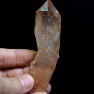 Tangerine Lemurian Quartz Crystal Point, Tower, Wand from Brazil - 8.6cm - 53 grams