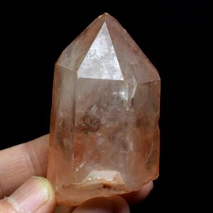 Tangerine Lemurian Quartz Crystal Point, Tower, Wand from Brazil - 6.8cm - 96 grams