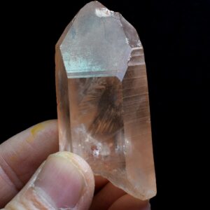 Tangerine Lemurian Quartz Crystal Point, Tower, Wand from Brazil - 6cm - 54 grams