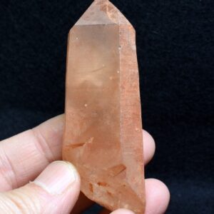 Tangerine Lemurian Quartz Crystal Point, Tower, Wand from Brazil - 7.9cm - 73 grams