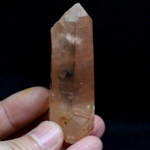 Tangerine Lemurian Quartz Crystal Point, Tower, Wand from Brazil - 6.8cm - 55 grams