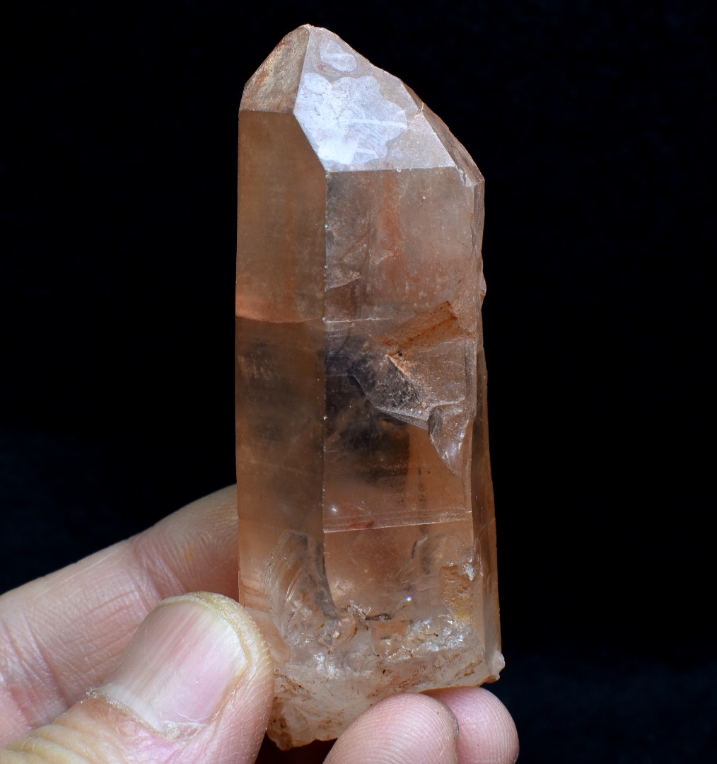Tangerine Lemurian Quartz Crystal Point, Tower, Wand from Brazil - 6.8cm - 55 grams - Image 4