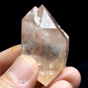 Tangerine Lemurian Quartz Double Terminated Crystal Point, Tower, Wand from Brazil - 4.5cm - 38 grams