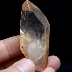 Tangerine Lemurian Quartz TWIN Crystal Point, Tower, Wand from Brazil - 5.7cm - 33 grams