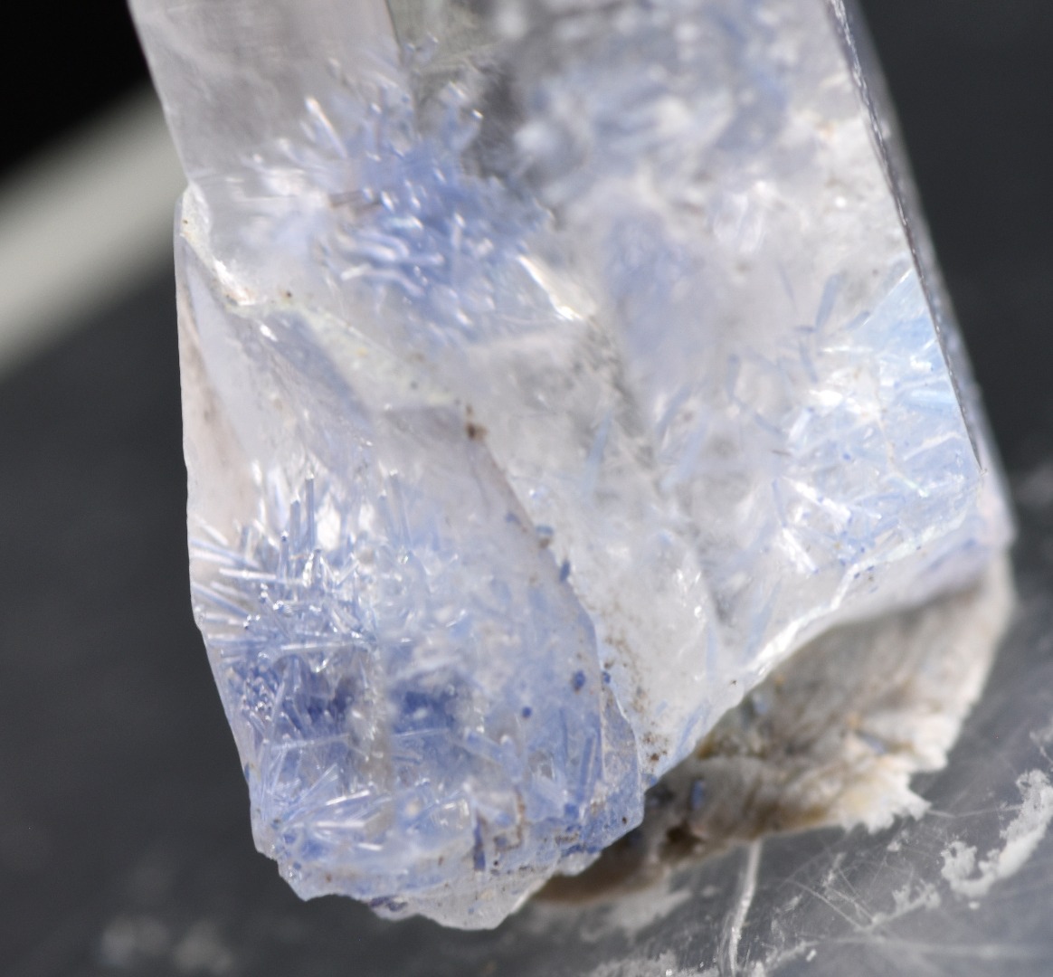 Natural Dumortierite in Clear Quartz Inclusion Raw Crystal Specimen from Brazil - 1.82 grams - 2cm - Image 5