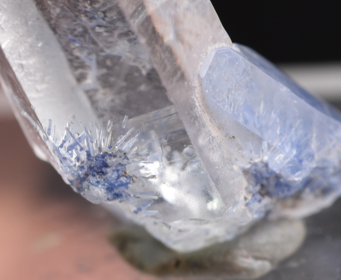 Natural Dumortierite in Clear Quartz Inclusion Raw Crystal Specimen from Brazil - 1.82 grams - 2cm - Image 2