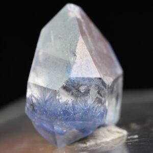 Natural Dumortierite in Clear Quartz Inclusion Raw Crystal Specimen from Brazil - 1.27 grams - 0.9cm