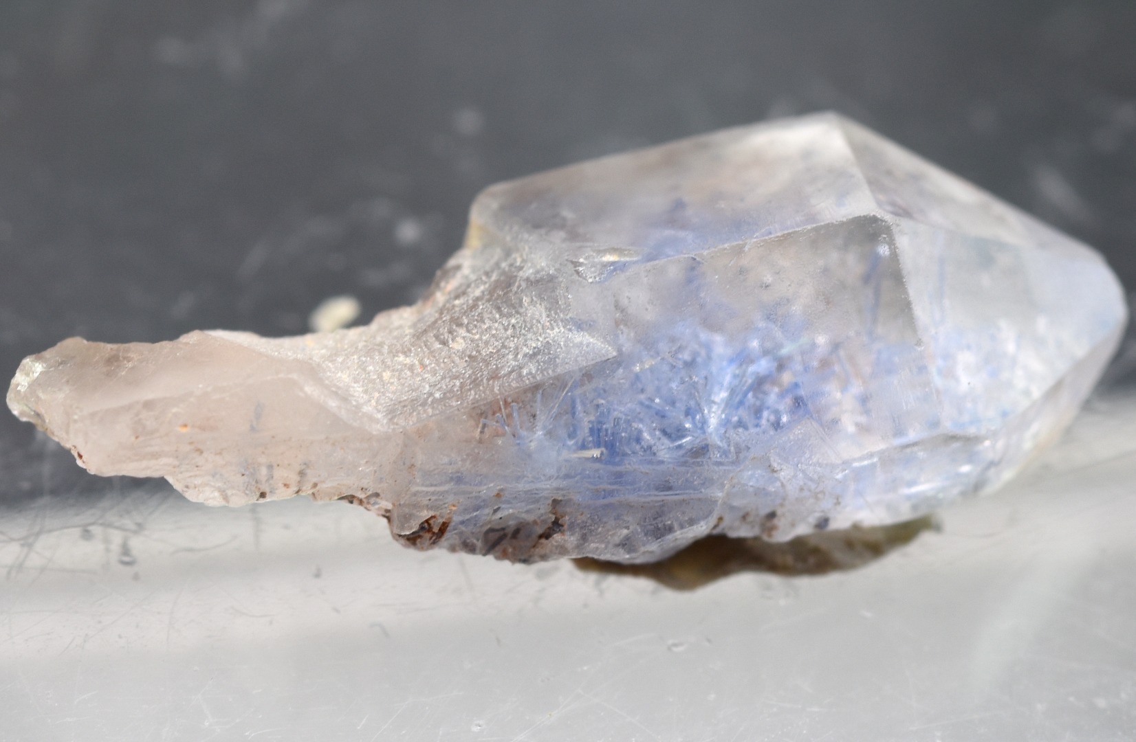 Natural Dumortierite in Clear Quartz Inclusion Raw Crystal Specimen from Brazil - 1.06 grams - 2.2cm - Image 7