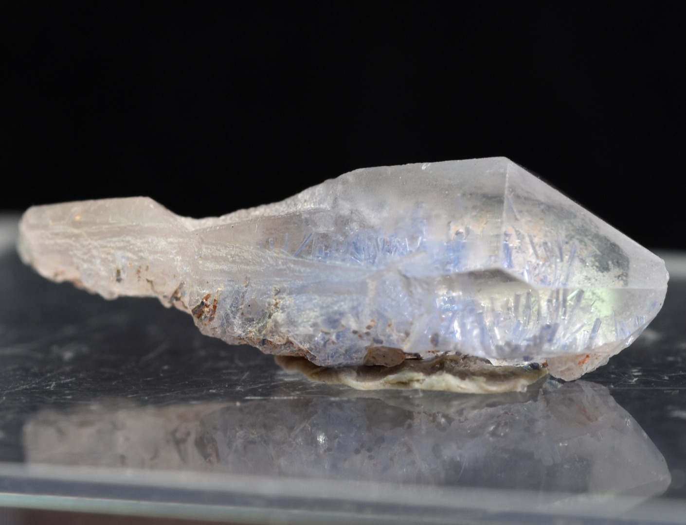 Natural Dumortierite in Clear Quartz Inclusion Raw Crystal Specimen from Brazil - 1.06 grams - 2.2cm