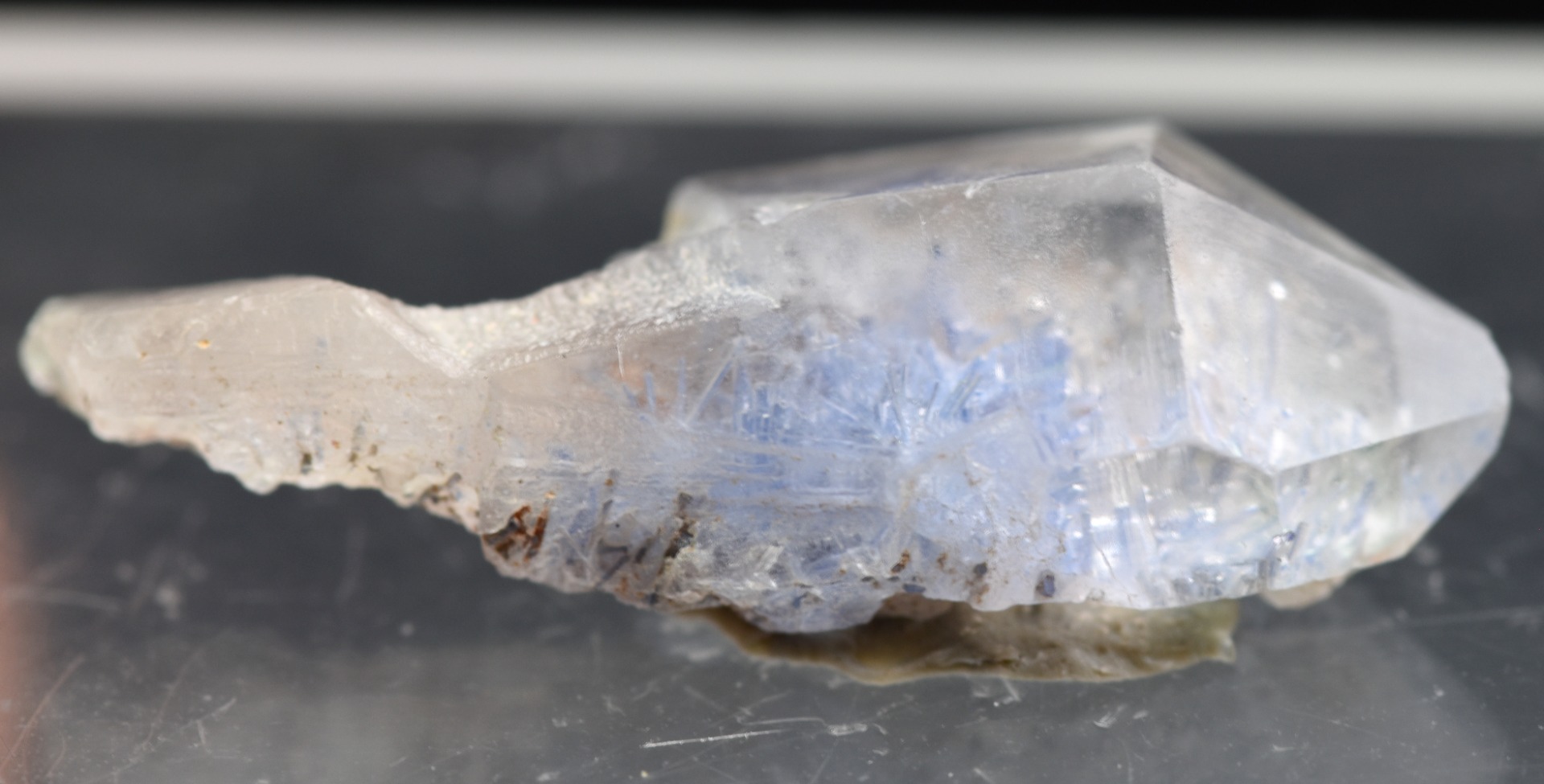 Natural Dumortierite in Clear Quartz Inclusion Raw Crystal Specimen from Brazil - 1.06 grams - 2.2cm - Image 6
