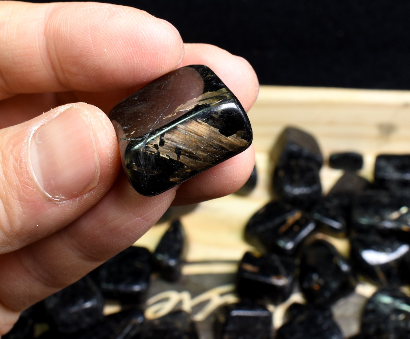 Nuummite Tumbled Stone, Genuine Crystal from Greenland - 3 Sizes - 1 Count - Image 6