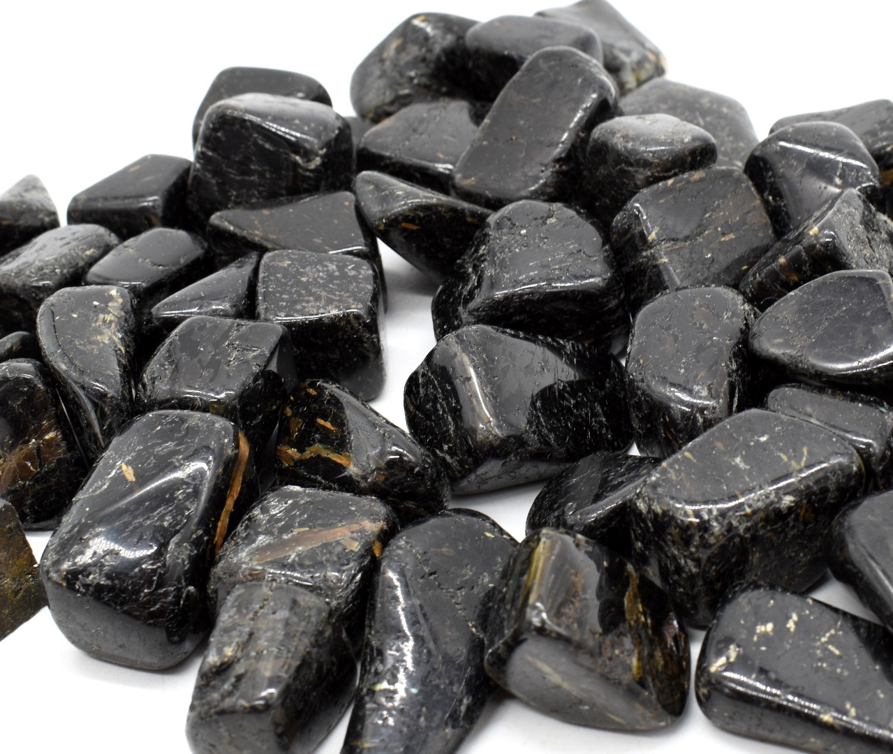 Nuummite Tumbled Stone, Genuine Crystal from Greenland - 3 Sizes - 1 Count